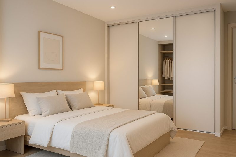 Vstavaná skriňa do spálne na mieru s posuvnými dverami