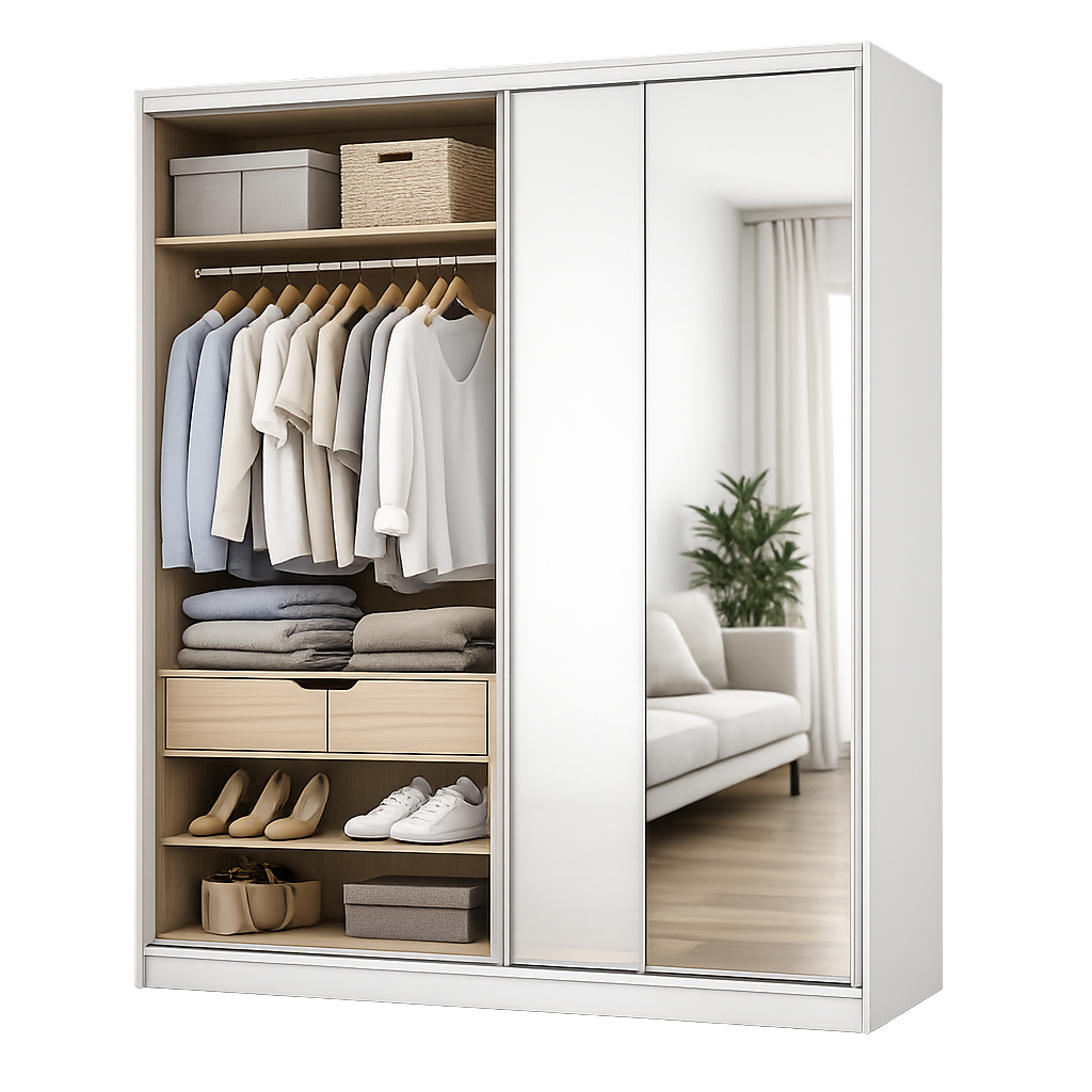 Vstavaná skriňa na mieru v malom byte s moderným dizajnom