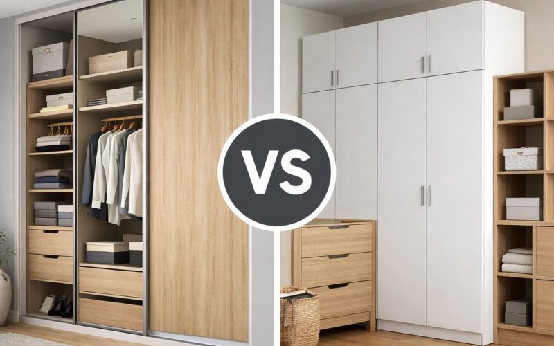 Vstavané skrine na mieru vs. sektorový nábytok – ktoré riešenie je lepšie?